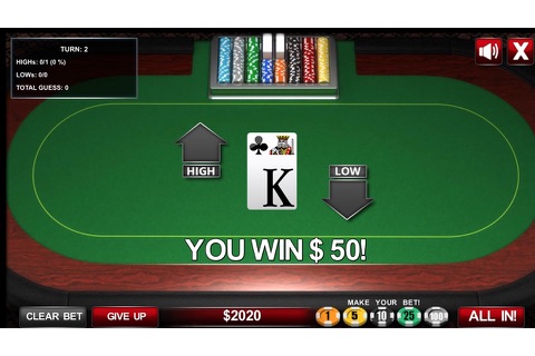 High Or Low - Casino Game screenshot 4