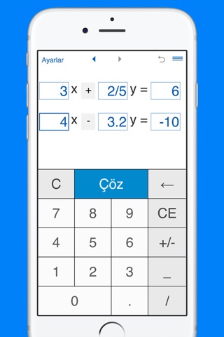 System of linear equations solver and calculator for solving systems of linear equations with three variables screenshot 4