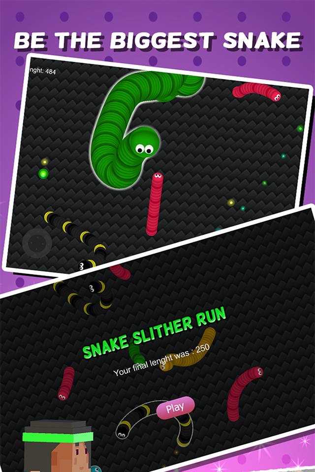 Snake Running Games - Hungry Battle Worm Eat Color Dot Skins screenshot 3