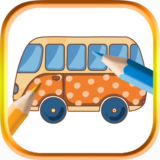 Cute Car Coloring Book For Kids Icon