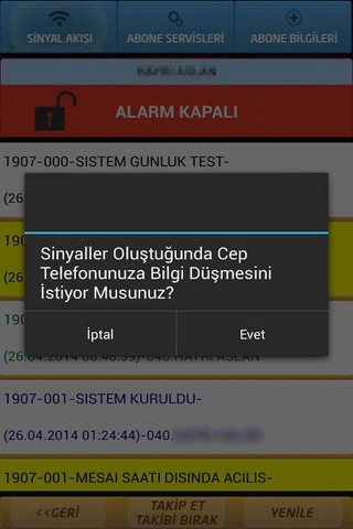 TAM GÜVENLİK ALARM SİNYAL TAKİBİ screenshot 3