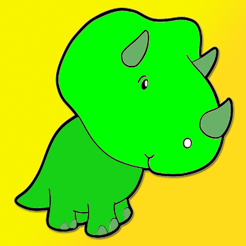Kids Coloring Book - Cute Cartoon Dinosaur Miyashita