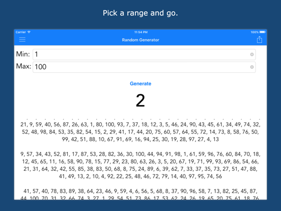Random Number Generator App Ios