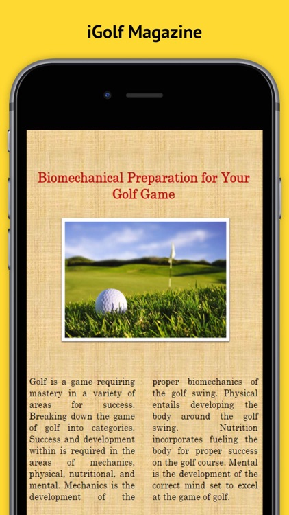 iGolf Magazine - The Best new Golfing Magazine for Mastering the Golf Swing plus more!
