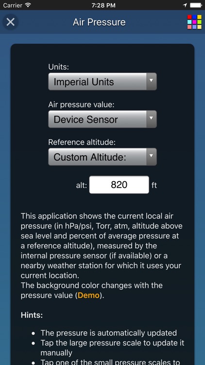 Air Pressure App