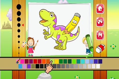 Dinosaur Coloring Book - Dino drawing and painting for kids games screenshot 2