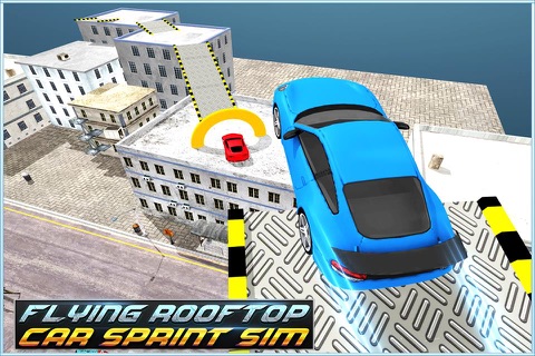 Flying Rooftop Car Sprint Simulator 3D - Stunt Car Driving Run Test Game screenshot 4