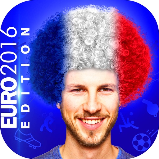 Fan Hairstyle Editor – Football Cheerleader Wig stickers for Euro Cup 2016 iOS App