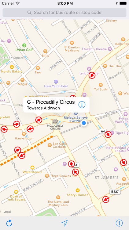 London Live Bus Map - Countdown and Arrivals