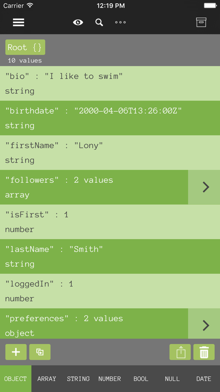 JSONEditor screenshot 2
