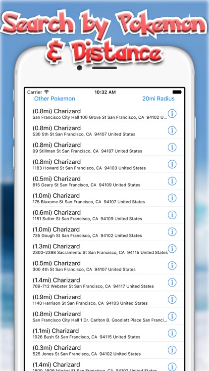 Finder for Pokémon Go