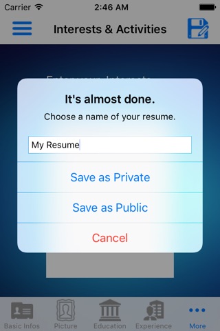 Mobile Resume screenshot 2