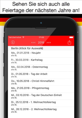 Feiertag Kalender Deutschland 2016 Pro screenshot 3