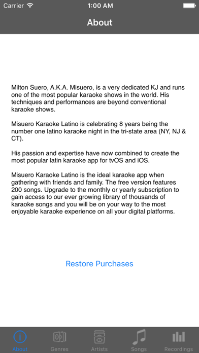 How to cancel & delete Misuero Karaoke Latino from iphone & ipad 1