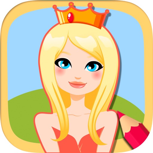 Paint princesses game for girls to color beautiful ballgowns with the finger Icon