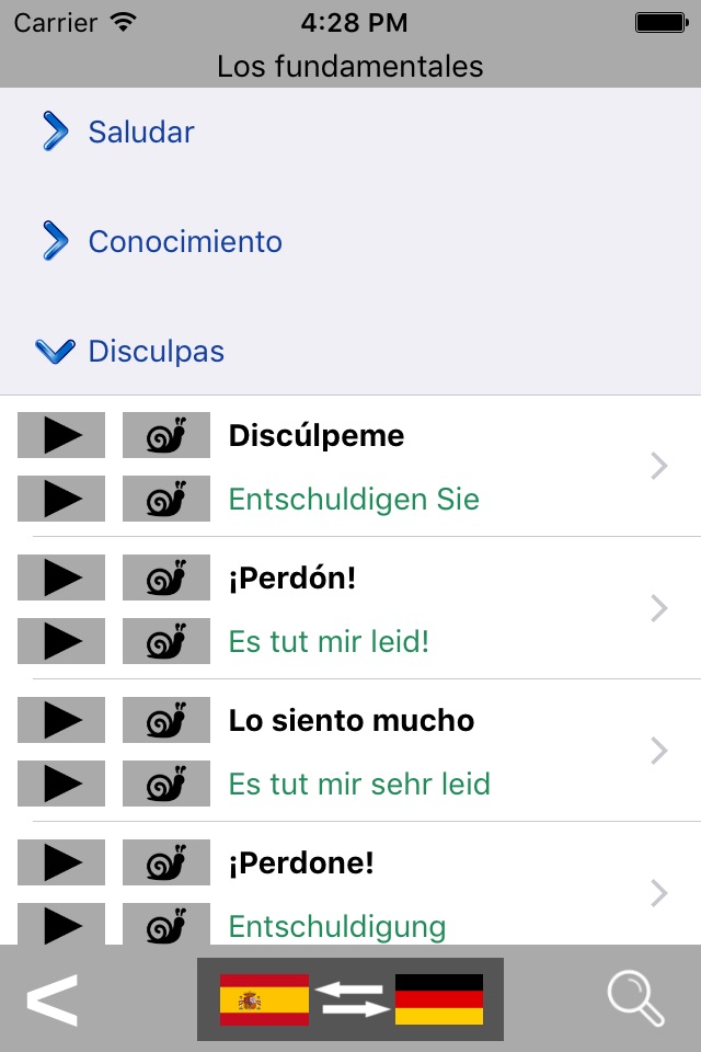 Spanish / German Talking Phrasebook Translator Dictionary - Multiphrasebook screenshot 2