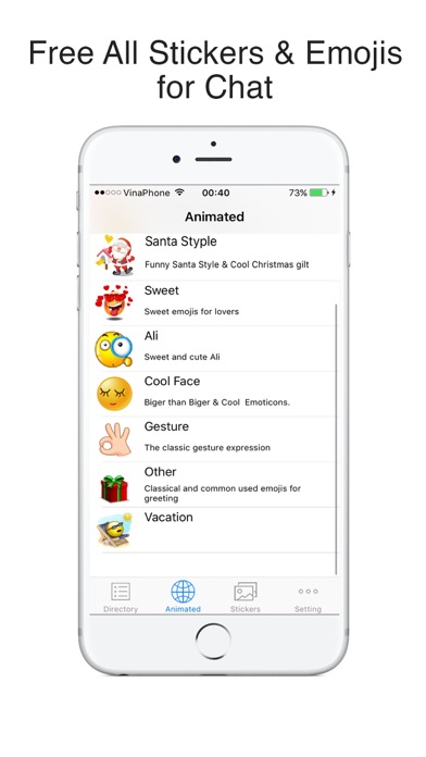 Animated Emojis Pro - Holiday, HD Emojis,Party 3D Emoticons & Stickers for Chatのおすすめ画像1