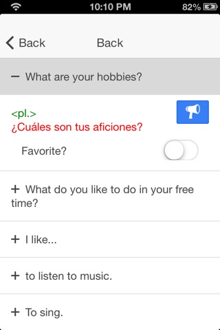 Spanish words and phrases screenshot 3