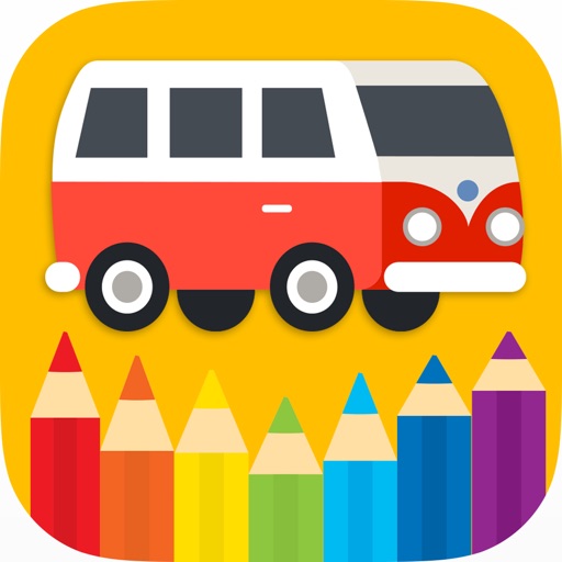 Car Coloring Book - All in 1 Vehicle Drawing and Painting Colorful Page Free For Kids and Toddlers Game icon