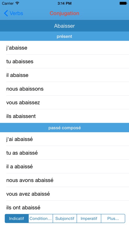 French Verbs conjugator : Learn french conjugation screenshot-3