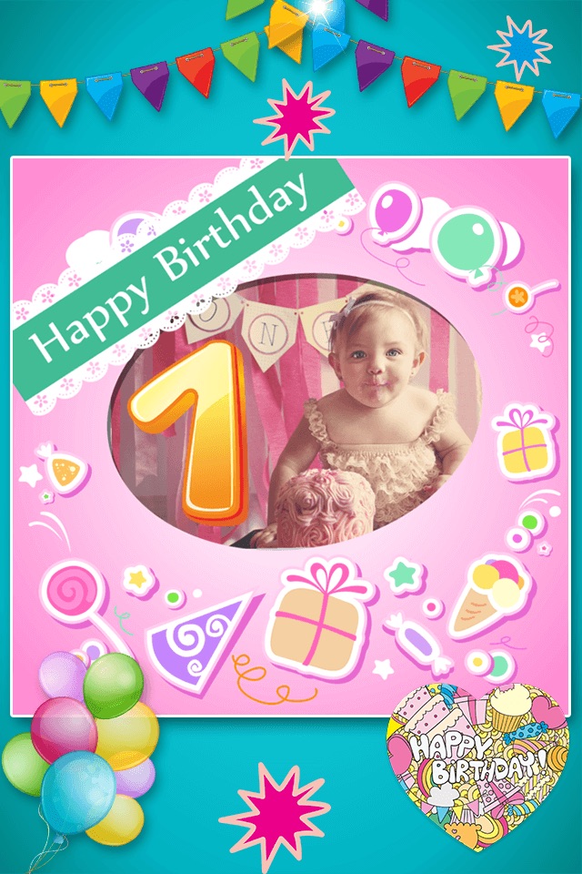 Happy Birthday Photo Frames & Stickers with Stamps screenshot 4