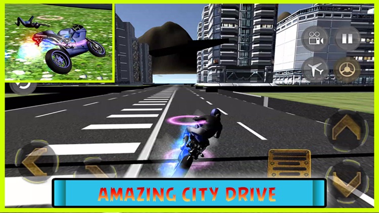 Flying Motorcycle Simulator – Futuristic bike Air flight stunts Free Game screenshot-4