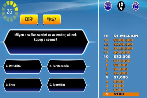 Milliomos - kvíz játék screenshot 2