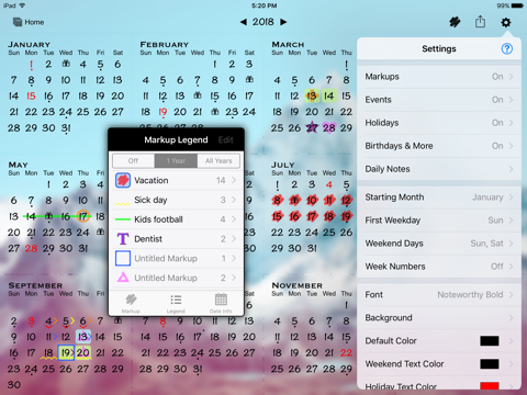 All-in-One Year Calendar - náhled