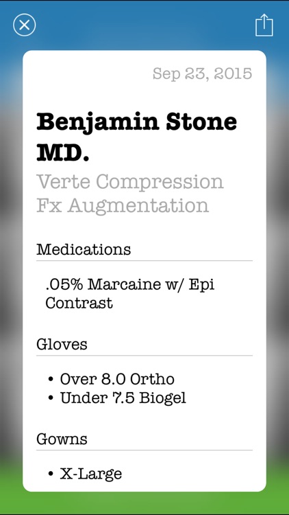 Preference Card® - Info for physicians in surgery