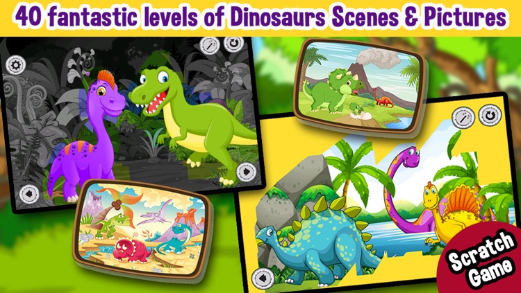 Dinosaurs Scratch & Paint Color Games screenshot-3