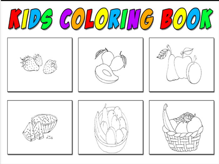 fruit set coloring page