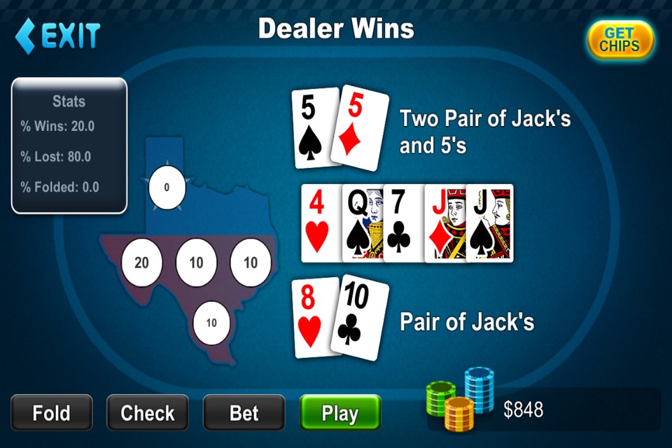 Texas Hold'em Bonus Poker screenshot 2