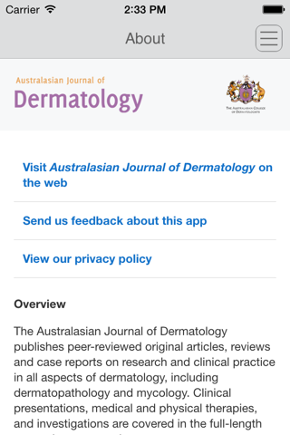 Australasian Journal of Dermatology screenshot 2