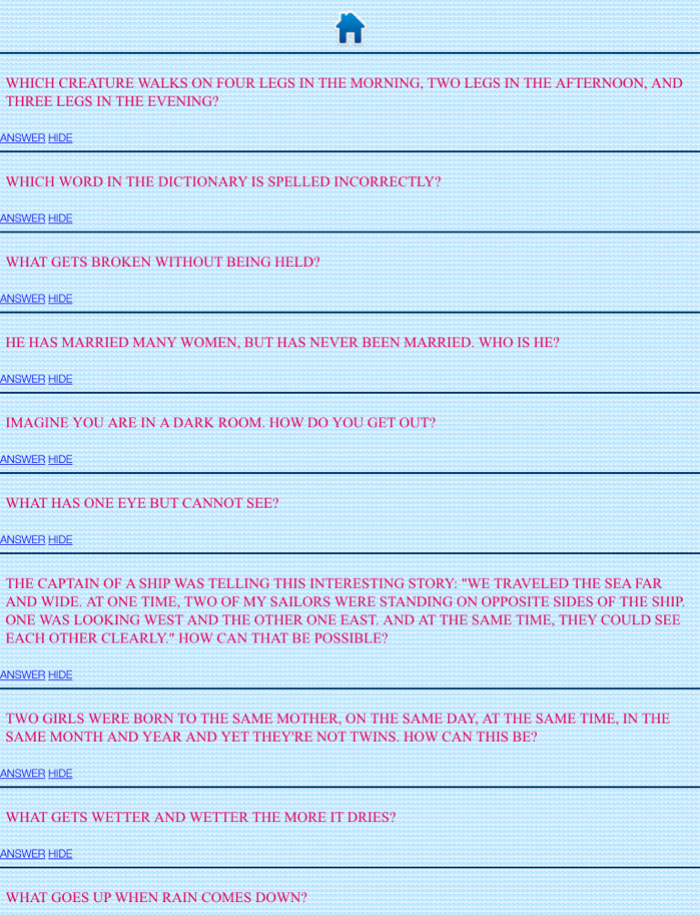 English Funny Riddles