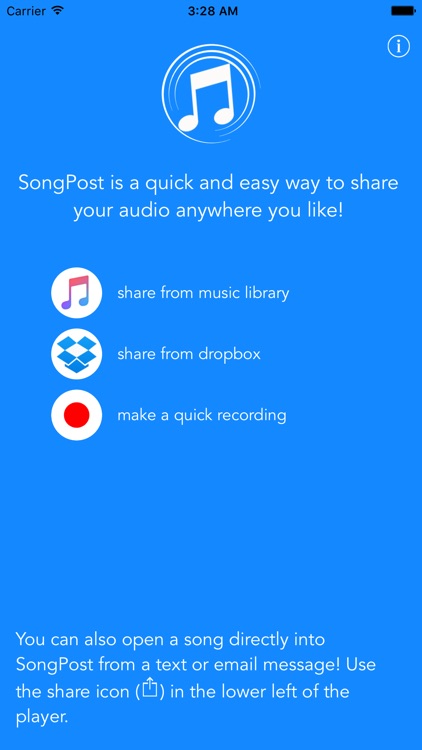 SongPost - post audio files to facebook and youtube - create videos with your audio files.
