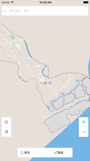 川崎中文离线地图-日本离线旅游地图支持步行