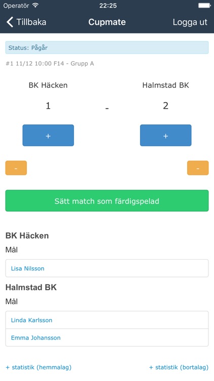 Resultat Tumbakicken