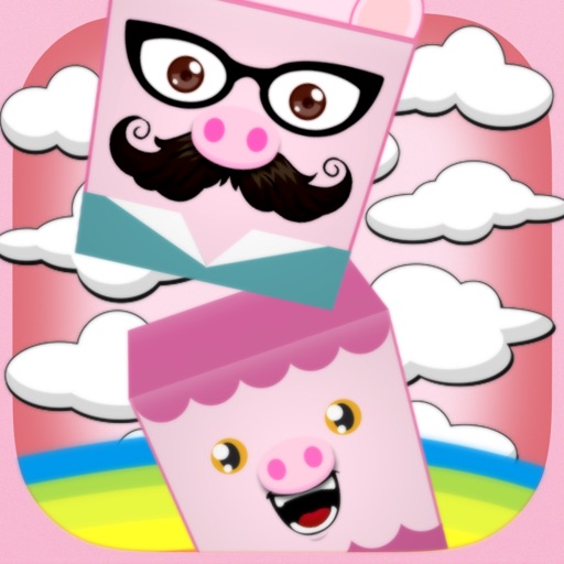 Block Tower Building Pig and Friends Game Icon