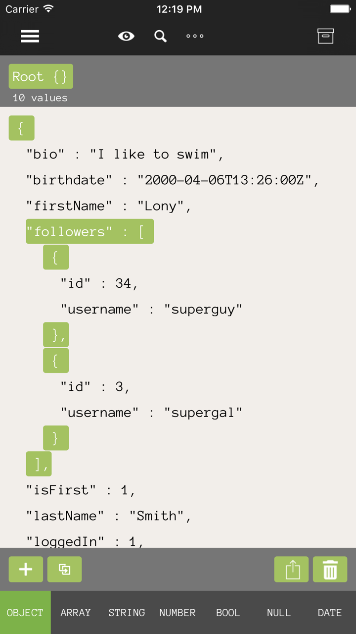 JSONEditor screenshot 3