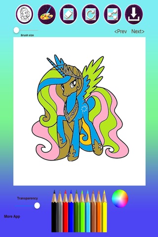 Pony Princess Coloring Book for Kids & Adults screenshot 2