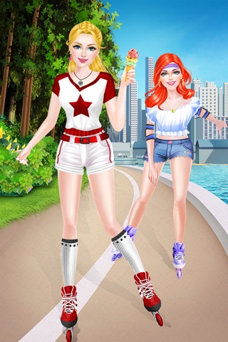 Summer Roller Girls - BFF Holiday Salon: SPA, Makeup, Dressup Game for Free screenshot 2