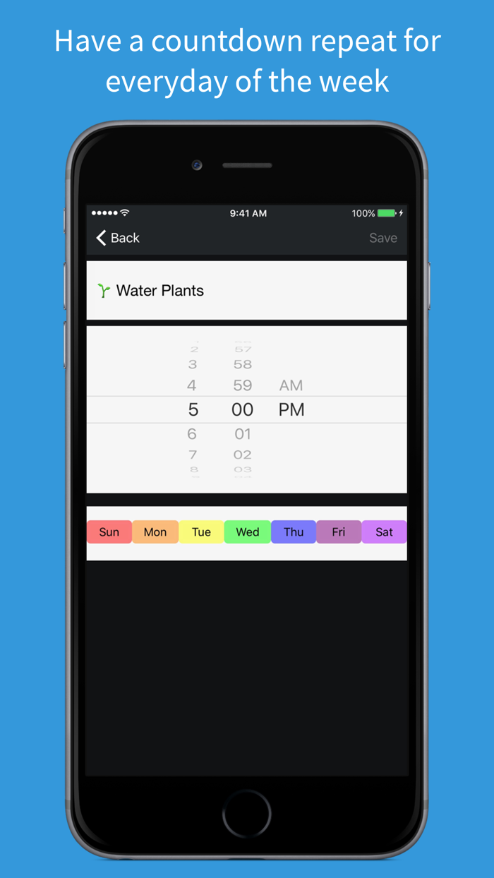 Countdowns – plan daily repeating schedules