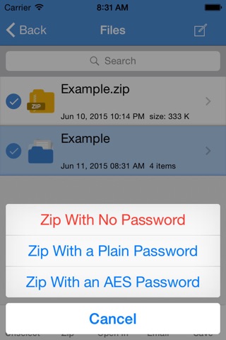 iZip Pro for iPhone screenshot 3