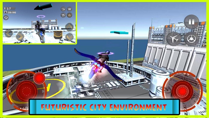 Flying Motorcycle Simulator – Futuristic bike Air flight stunts Free Game