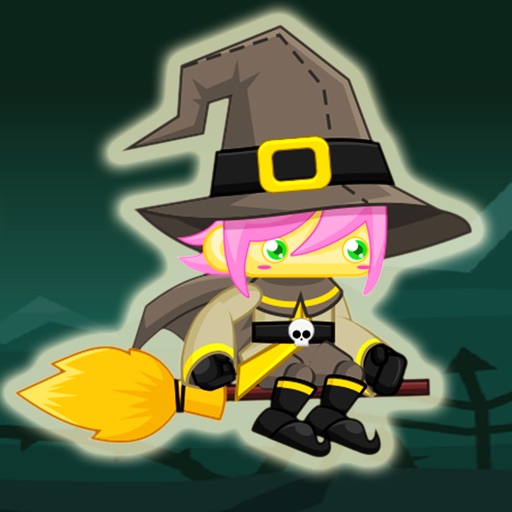 Floppy Witch Learn To Fly By Magic Broom In Halloween Night - Tap Tap Games Icon