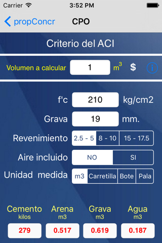 Proporcionamiento concreto screenshot 3