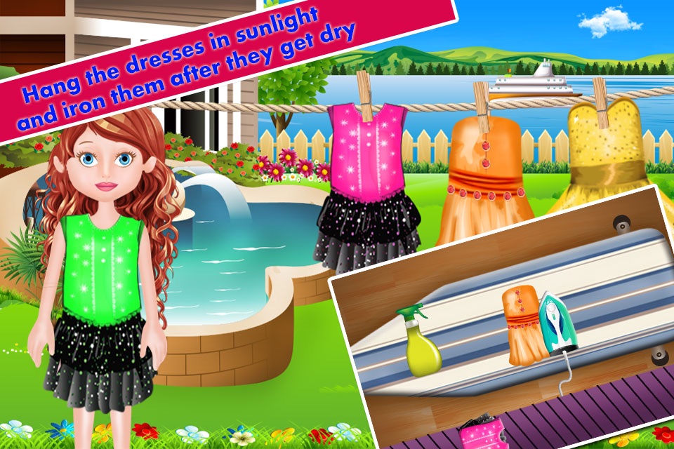 Kids Laundry Clothes Washing & Cleaning - Free Fun Home Games for Girls & kids screenshot 3