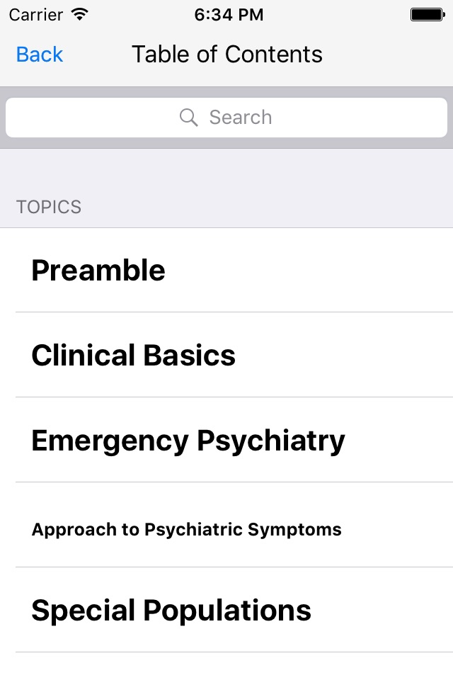 McMaster Psychiatry Handbook screenshot 2