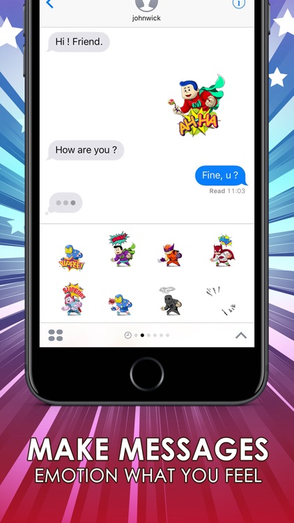 Superhero Emoji Chibi Stickers Keyboard ChatStick