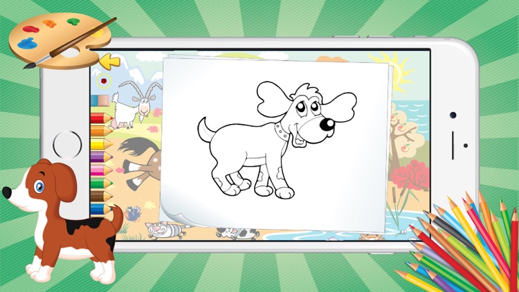 Pet Animal Coloring Pages for Kids Painting Lesson